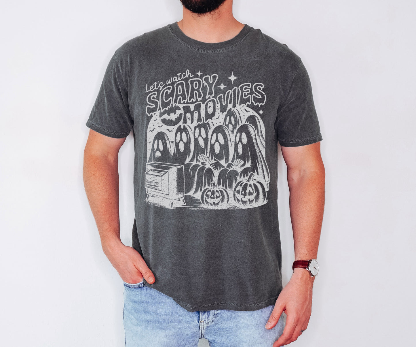 Let's Watch Scary Movies Halloween Tee!